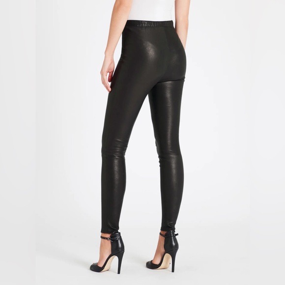 J Brand MACEY HIGH RISE PULL ON LEATHER LEGGINGS - Size M - Picture 3 of 12